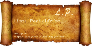 Liszy Periklész névjegykártya
